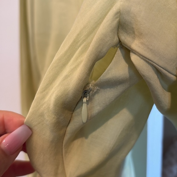 Zara Lime Green Ruched Mini Dress Collared Long Sleeve Shirt Dress XS/Small - Picture 11 of 15